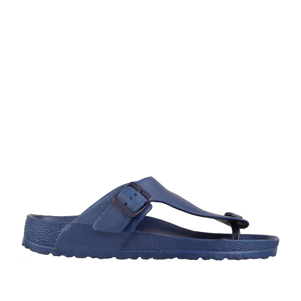 Men Solid Thong Slide with Adjustable Strap