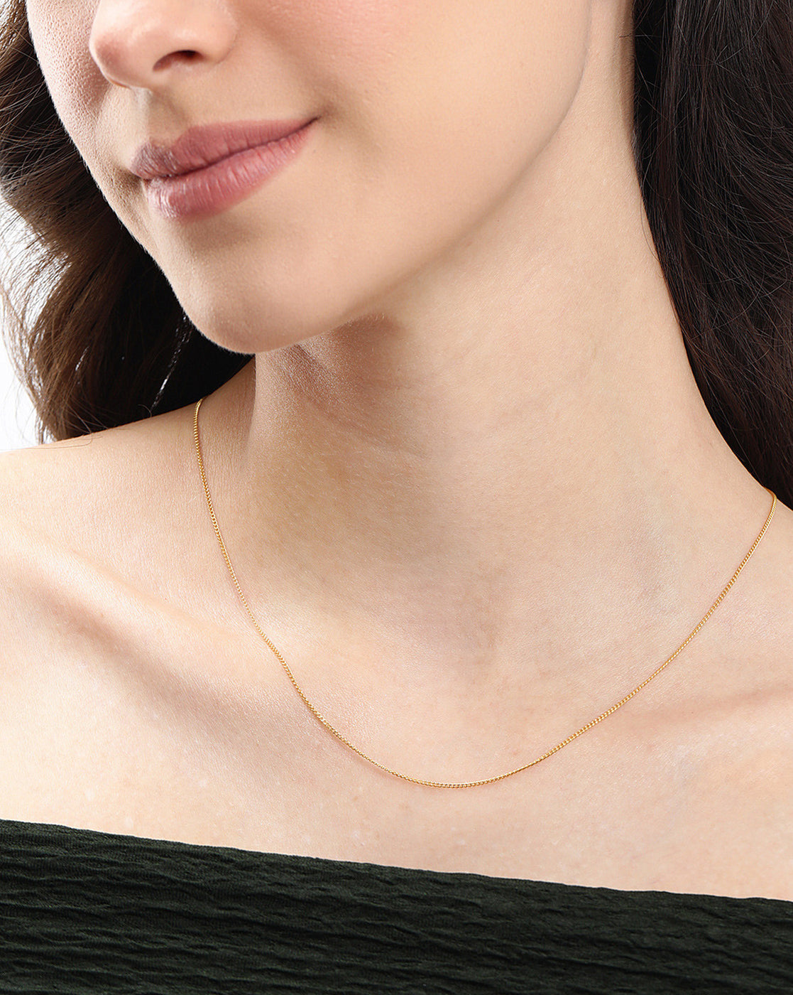 18kt Gold Plated Evergreen Curb Chain