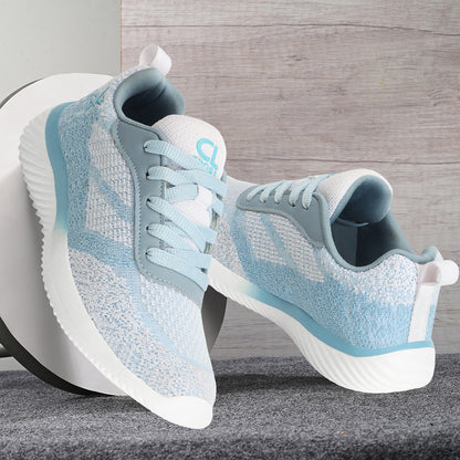 Women Mesh Flyknit Technology Lace-Up Sports Shoes