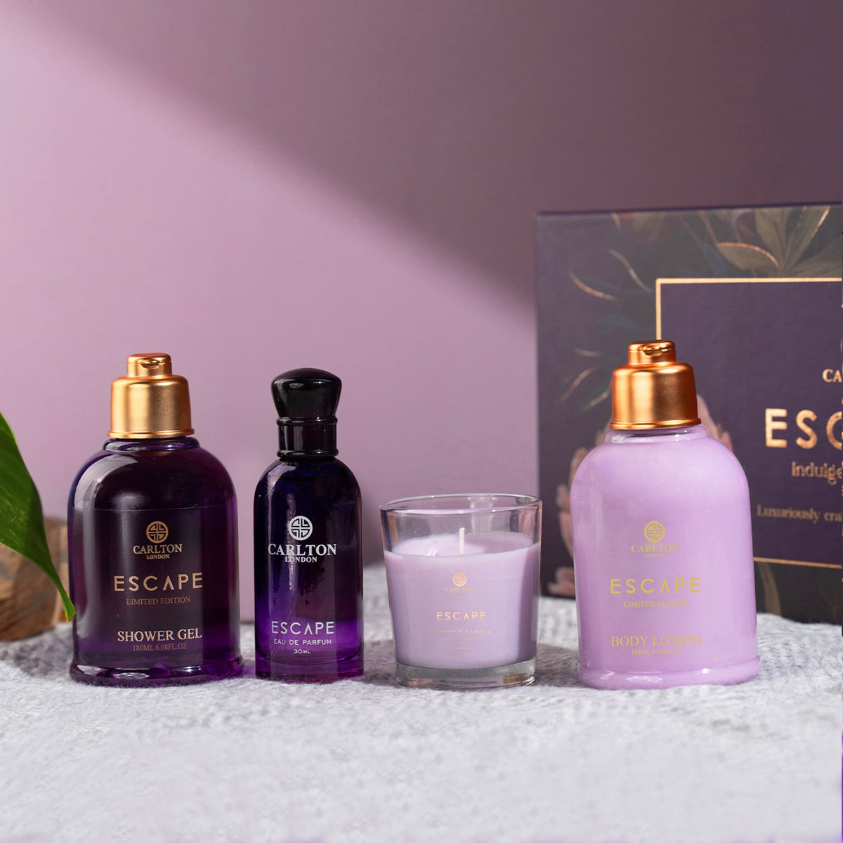 Escape Gift Set Of 4 Lotion Gel Perfume &amp; Candle - 430Ml