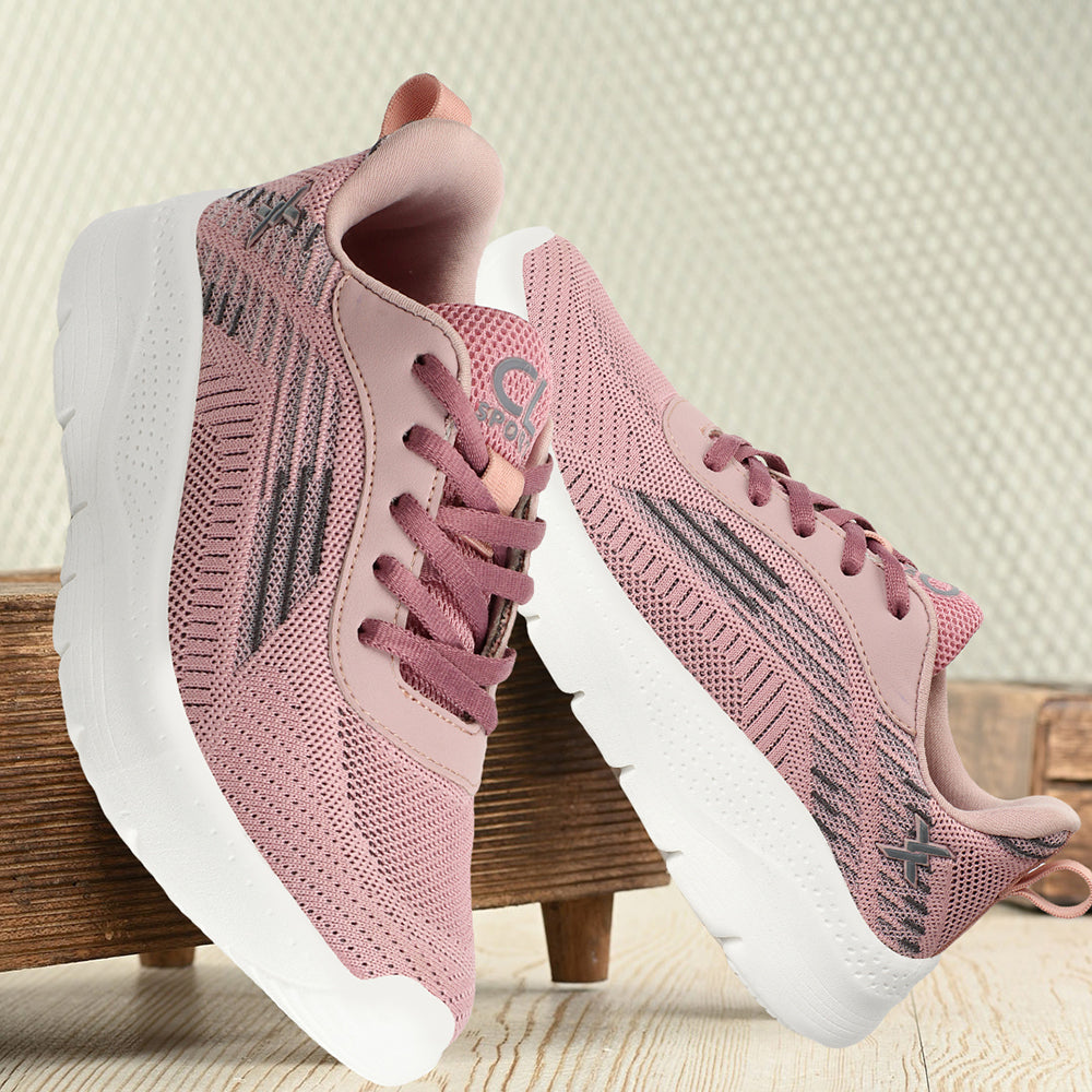 Women Mesh Flyknit Technology Lace-Up Sports Shoes