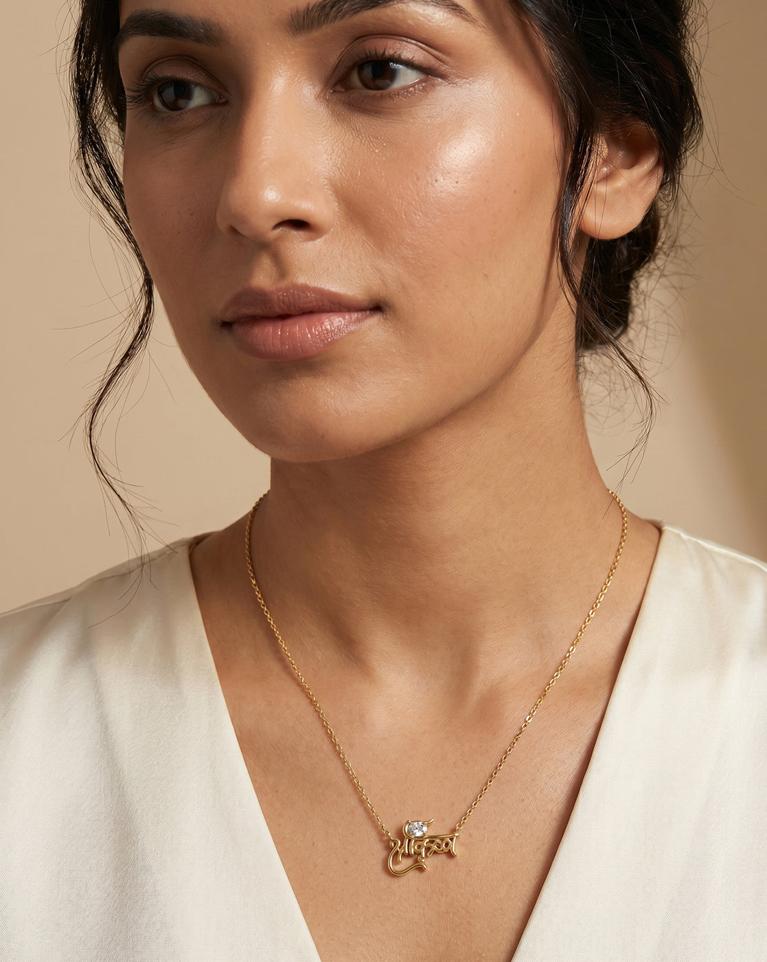 18kt Gold Plated  Shree Krishna  Necklace with CZ for Unisex