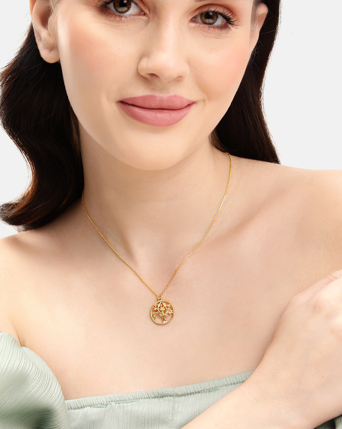 18kt Gold Plated Tree of Life Pendant and Chain