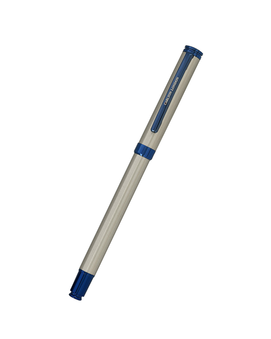 Silver &amp; Blue Toned Executive Writing Sleek Roller Ball Pen with Smooth Ink Flow