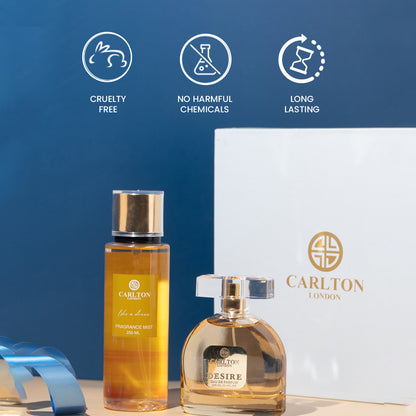 Women Gift Set Of 2 Desire Perfume 100Ml &amp; Like A Dream Body Mist 250Ml