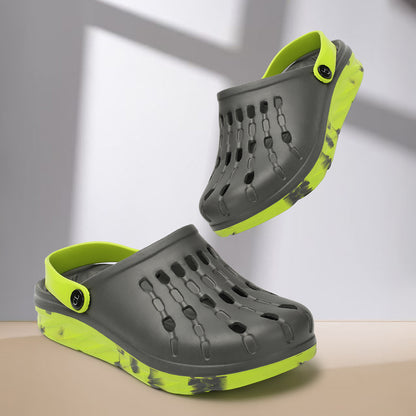 Men Perforated Comfort Clogs with Contrasting Strap