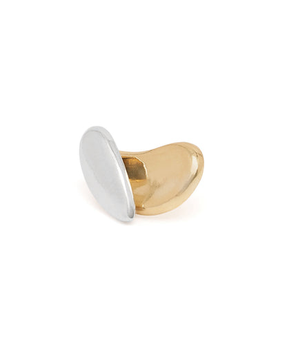 Two Toned Plated Tear Drop Stud Earring