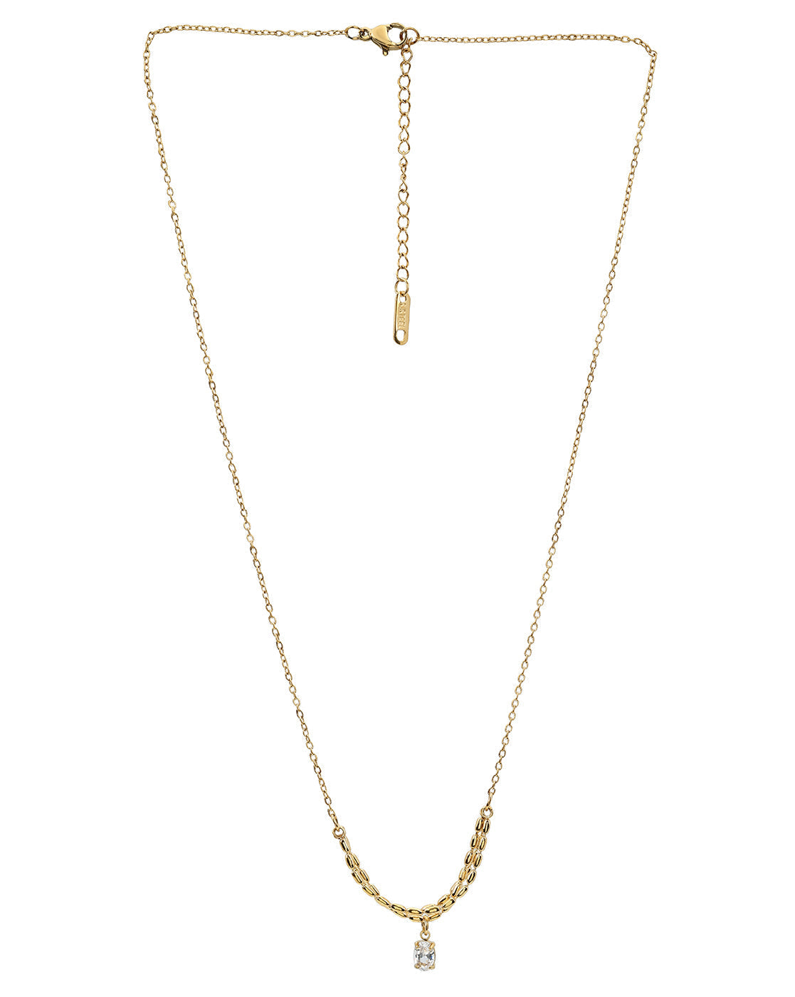 Gold-Plated Elegant Solitaire Drop Necklace