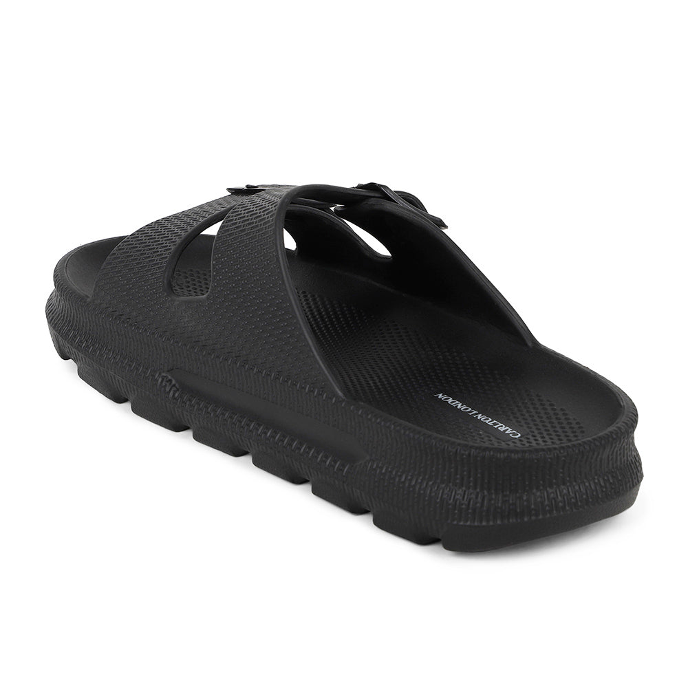 Men Textured Dual Strap Comfort Sliders