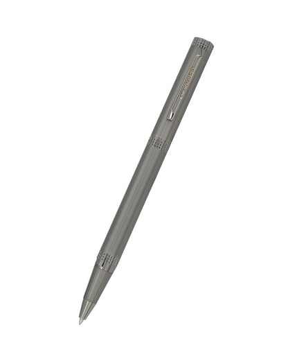 Metallic &amp; Silver Toned Luxury Ballpoint Roller Pen with Engraved Megnatic Cap and Metallic Finish Smooth Ink