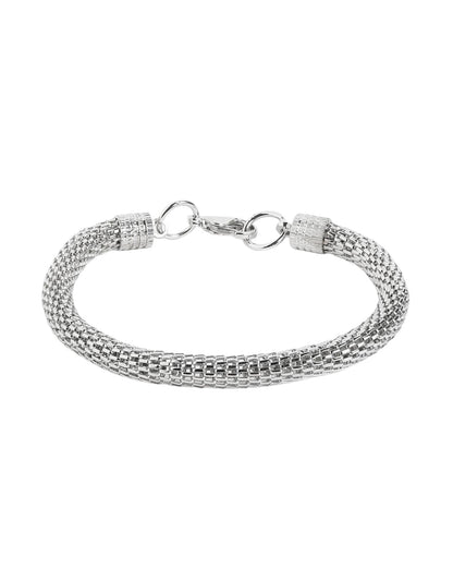 Men Silver Plated Flexible Bracelet