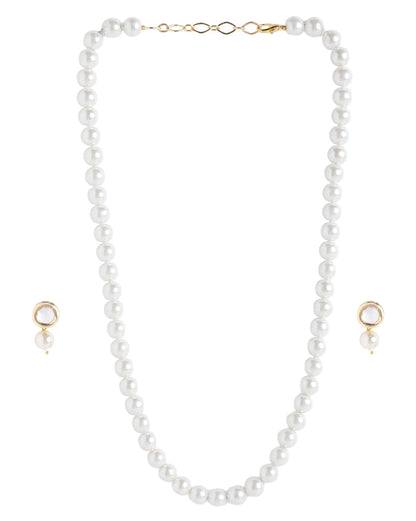 Gold-Plated Timeless Pearl Jewellery Set