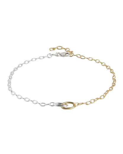 925 Sterling Silver  18kt Gold Plated Rhodium Embalished Anklet