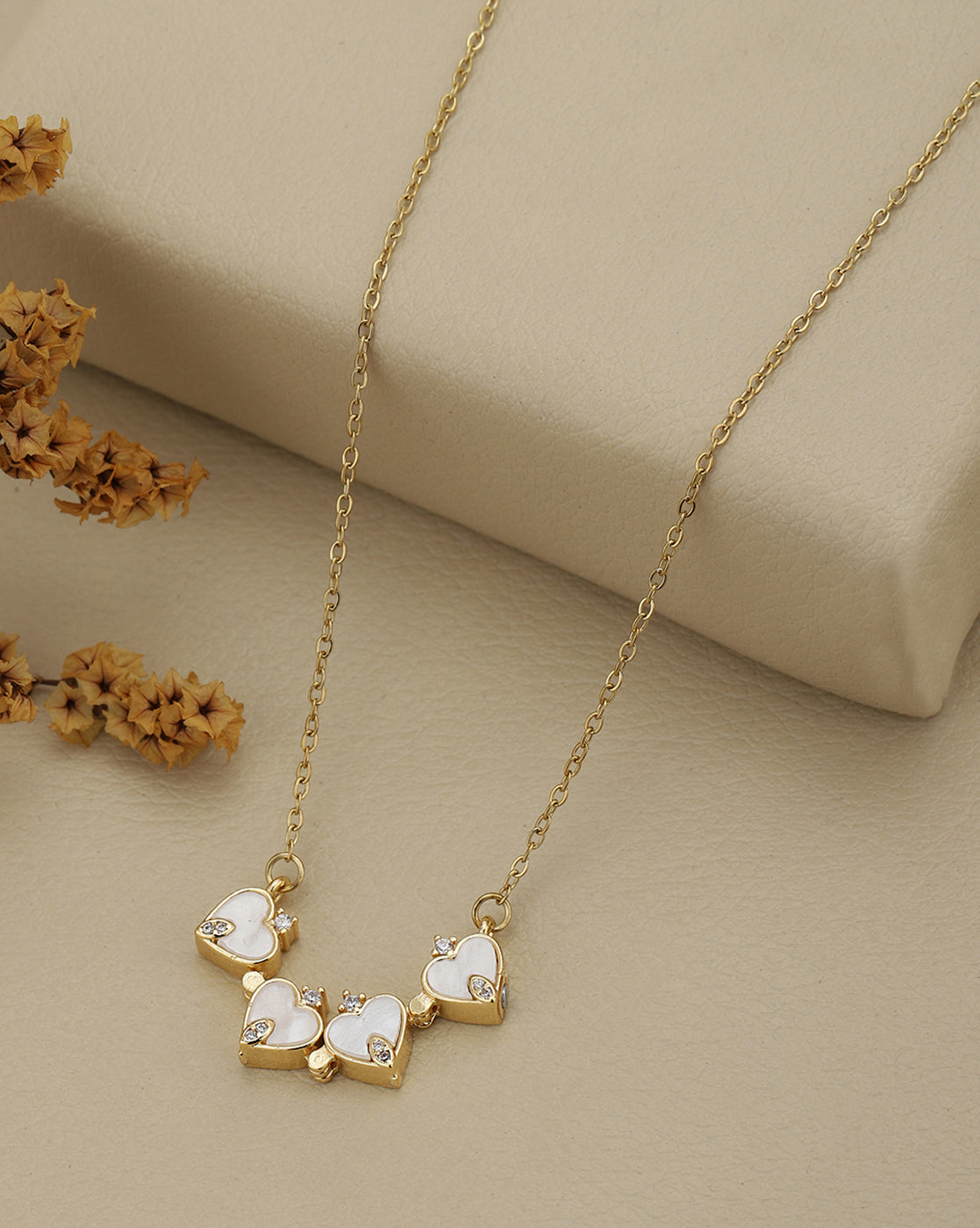 2 Way Wear Magnetic Heart Clover CZ Shell Pendant Necklace
