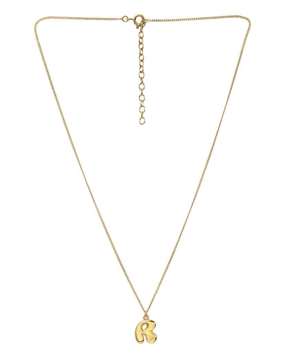 18Kt Gold Plated CZ 3D Balloon Letter A Pendant and Chain