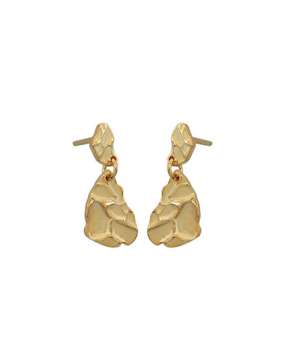 18kt Gold Plated Contemporary Drop Earring