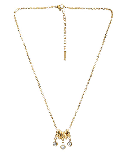 Gold-Plated Delicate Multi Loop Solitaire Drop Necklace