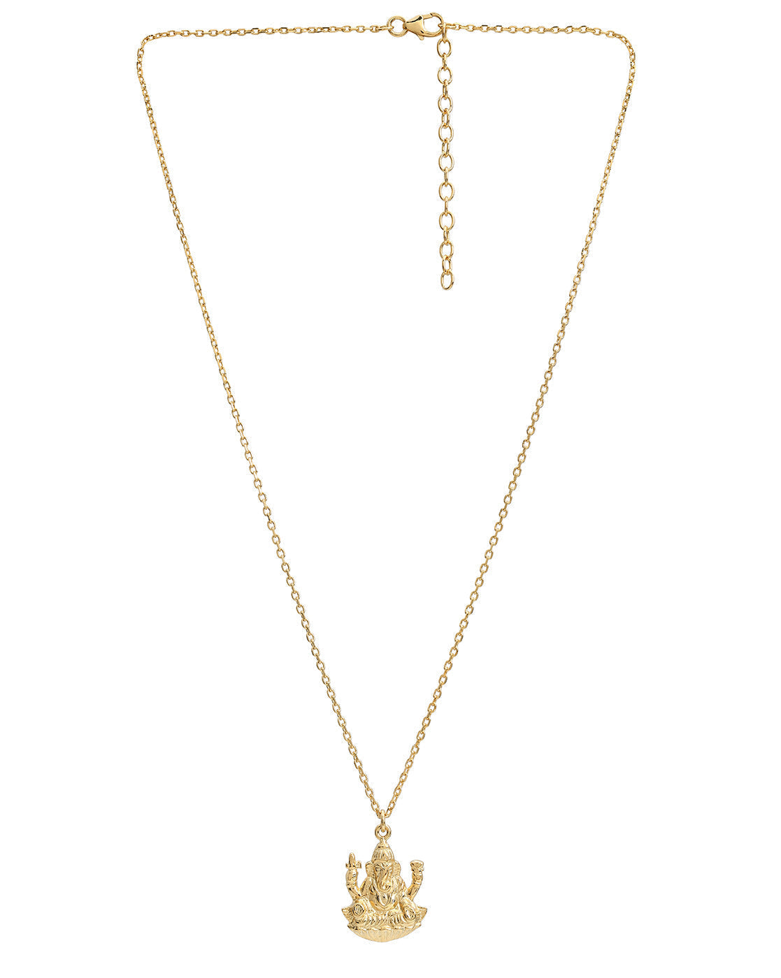 18Kt Gold Plated Ganesha Pendant and Chain for Unisex