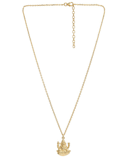 18Kt Gold Plated Ganesha Pendant and Chain for Unisex