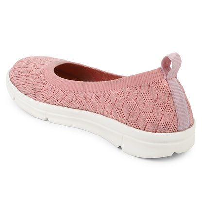 Women Textured Knit Comfort Ballet Flats