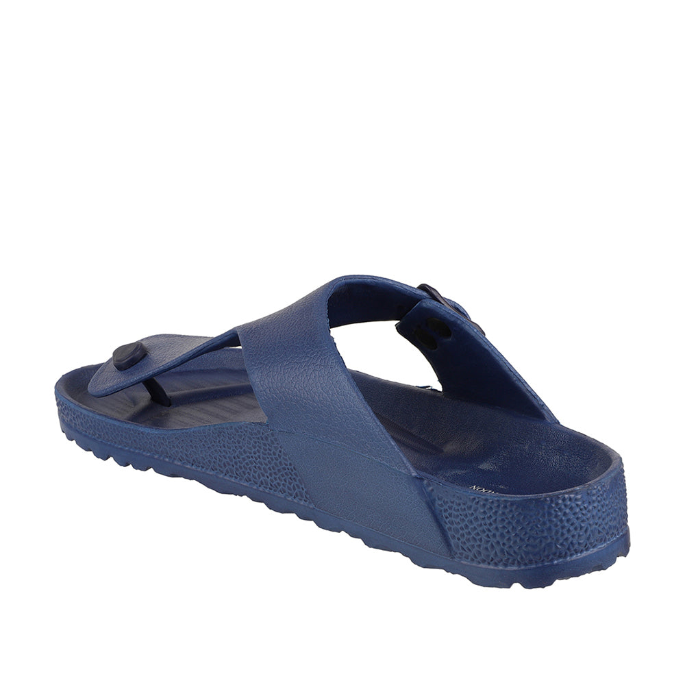 Men Solid Thong Slide with Adjustable Strap