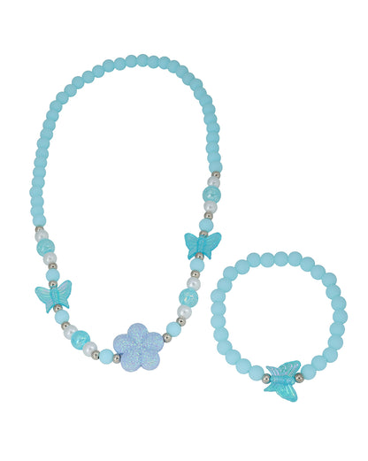 Butterfly and Flower Jewellery set with Multicolor Beads for Girls