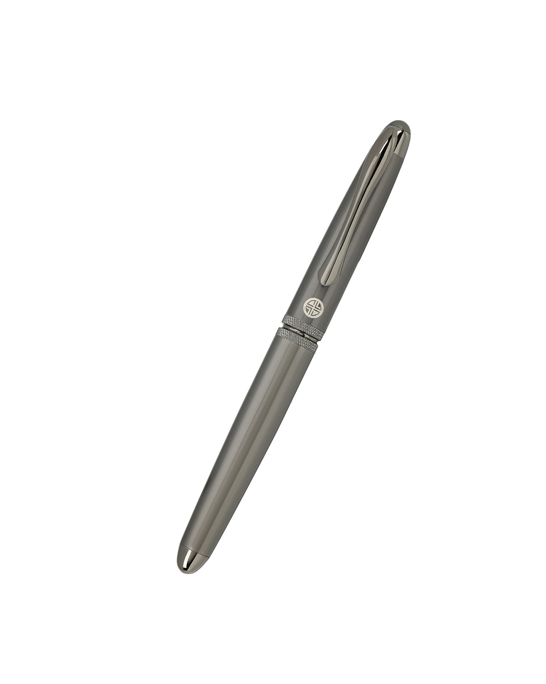 Grey and Silver Toned Executive Roller Ball Pen with Magnetic Cap and Smooth Ink