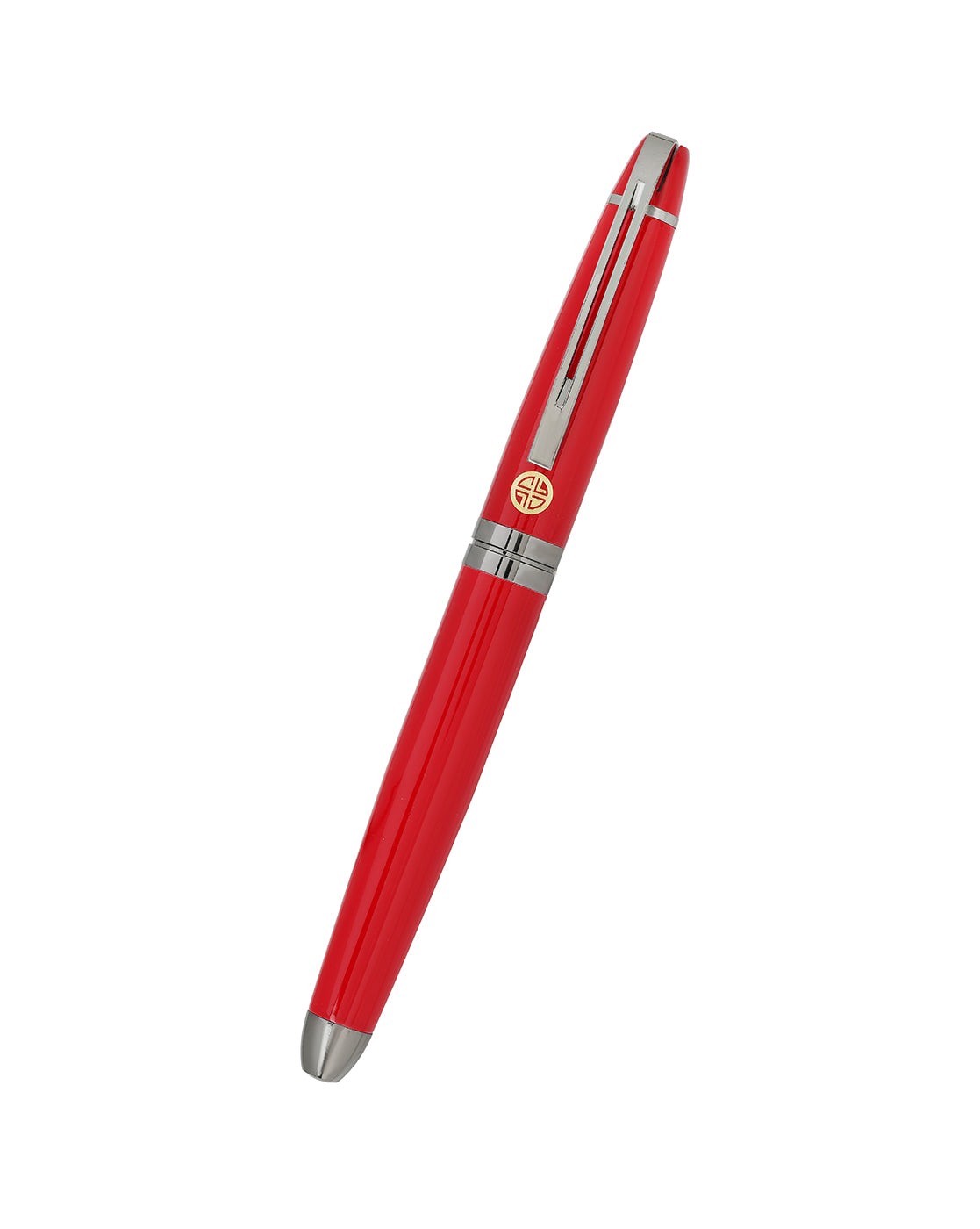 Red &amp; Metallic Toned Luxury Roller Ball Point Pen with Fine Tip &amp; Smooth Ink