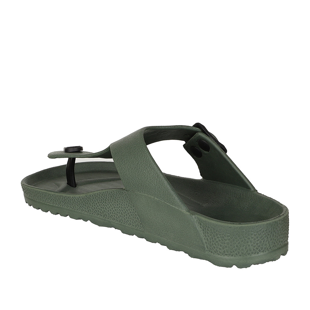 Men Solid Thong Slide with Adjustable Strap