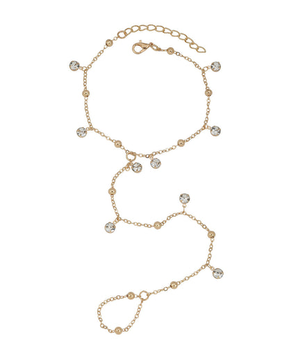 Rose Gold Plated Dainty Solitaire Foot Chain Anklet
