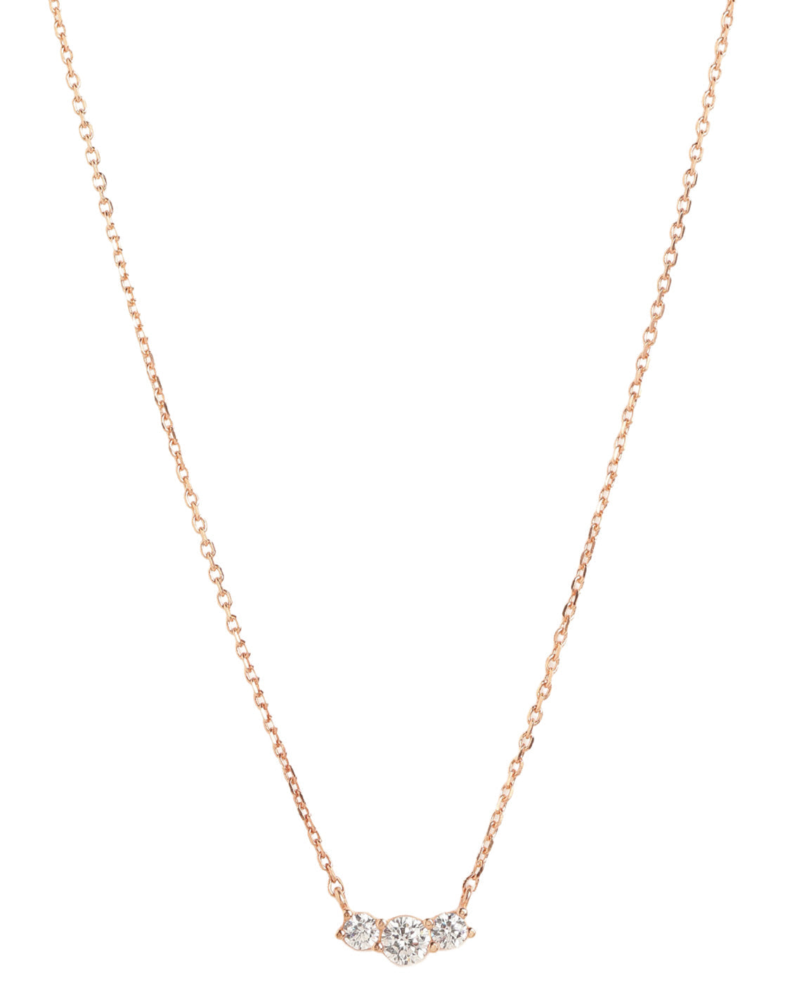 18KT Rose Gold Plated Graduated Round Solitaire CZ Necklace