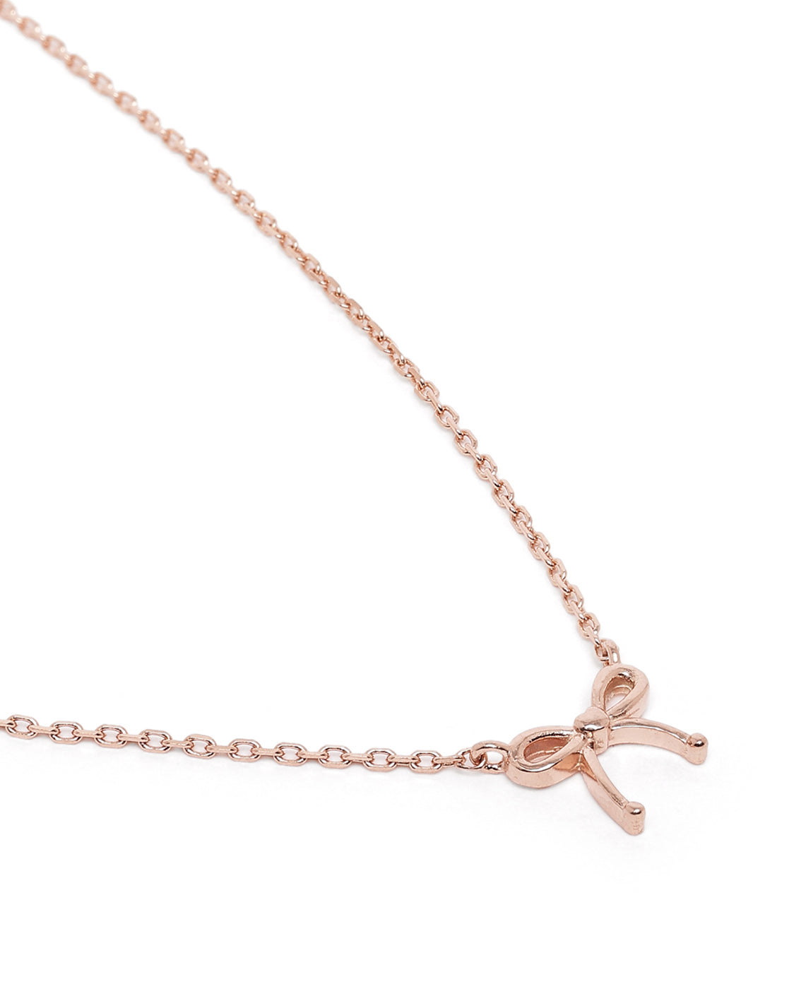 18kt Rose Gold Plated Bow Pendant and Chain