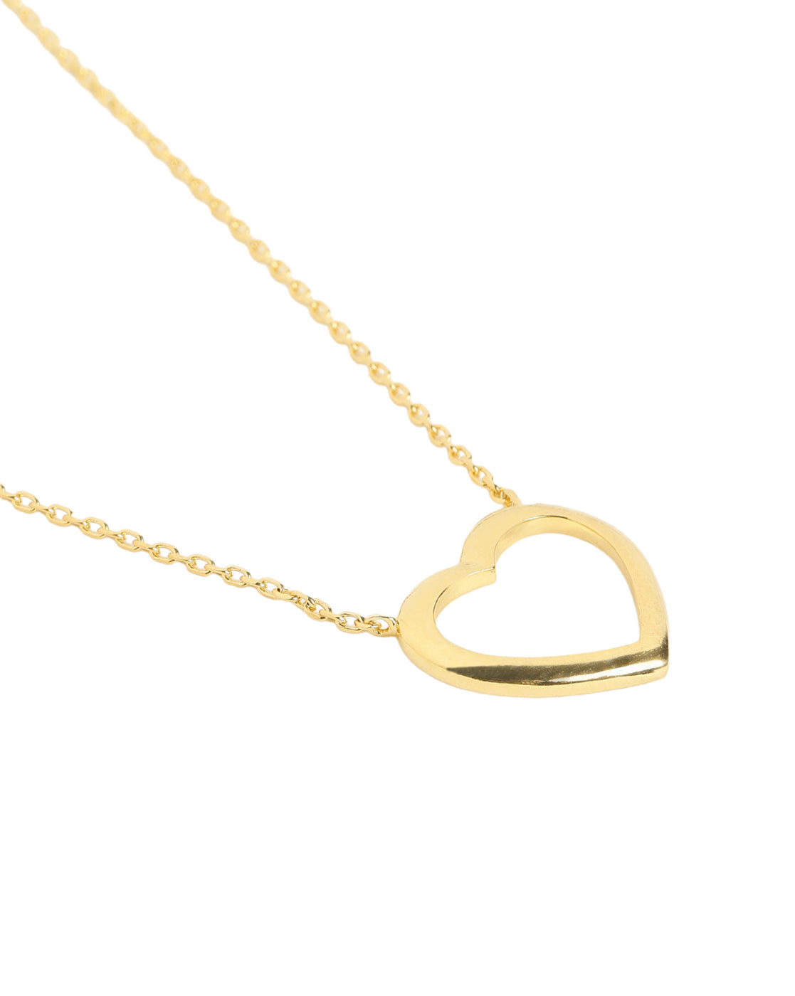 18kt Gold Plated Hi-Polish Heart Pendant Necklace