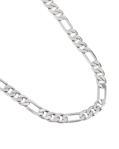 Men Rhodium Plated Figaro Chain Necklace