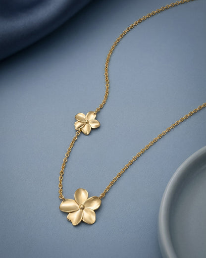 18kt Gold Plated Floral Minimal Necklace