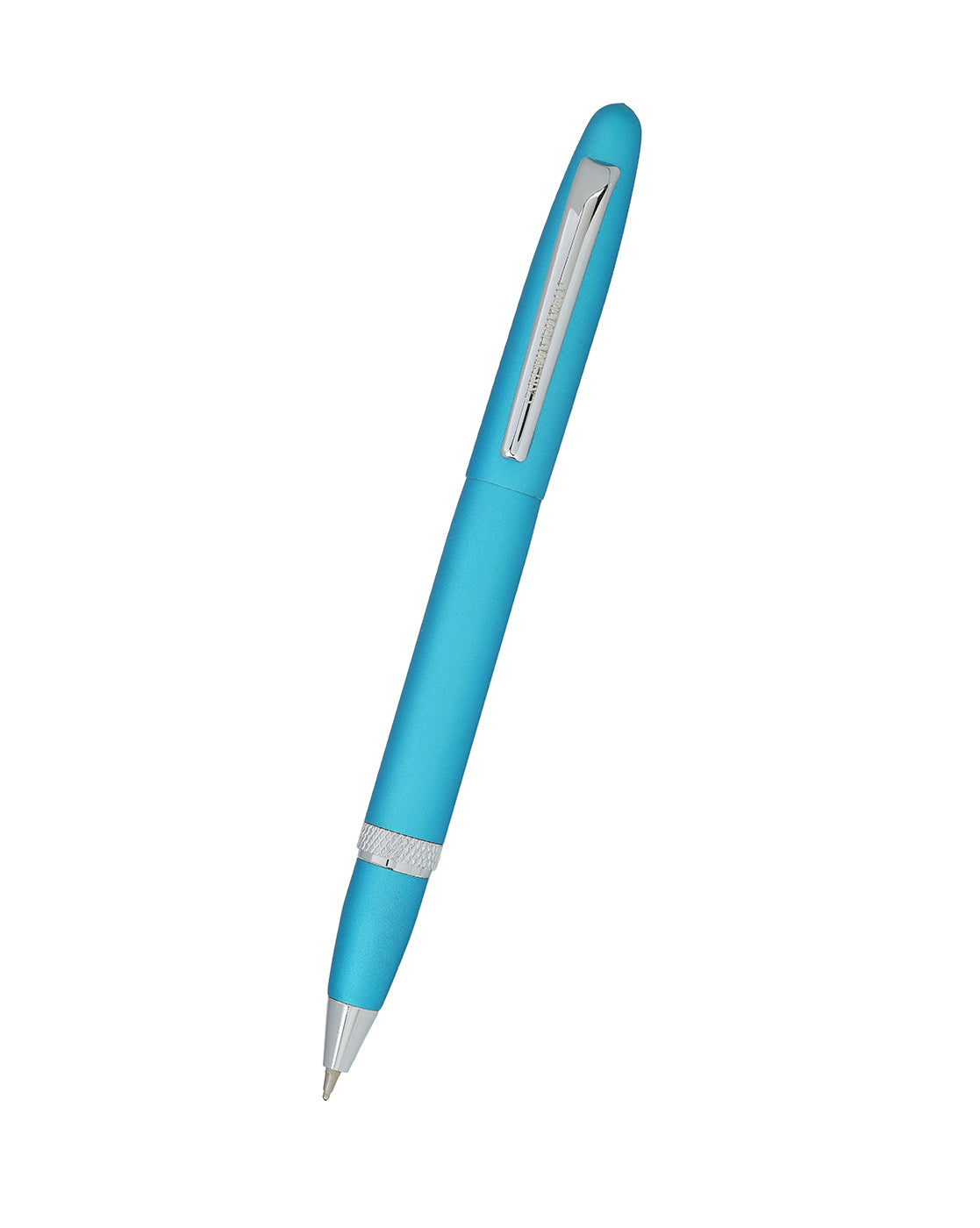 Sky Blue &amp; Silver Toned Elegant Executive Writing Roller Ball Pen with Fine Tip and Megnetic Cap