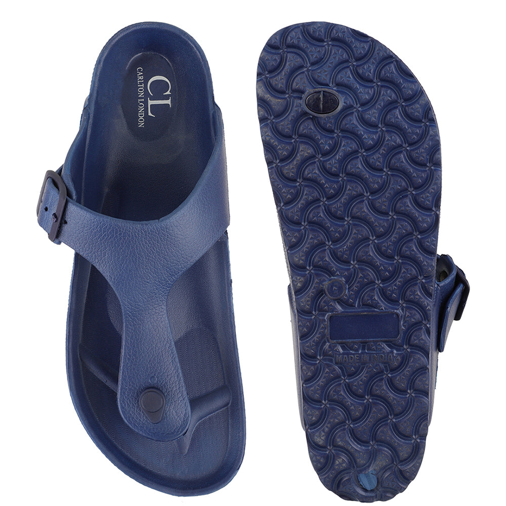 Men Solid Thong Slide with Adjustable Strap
