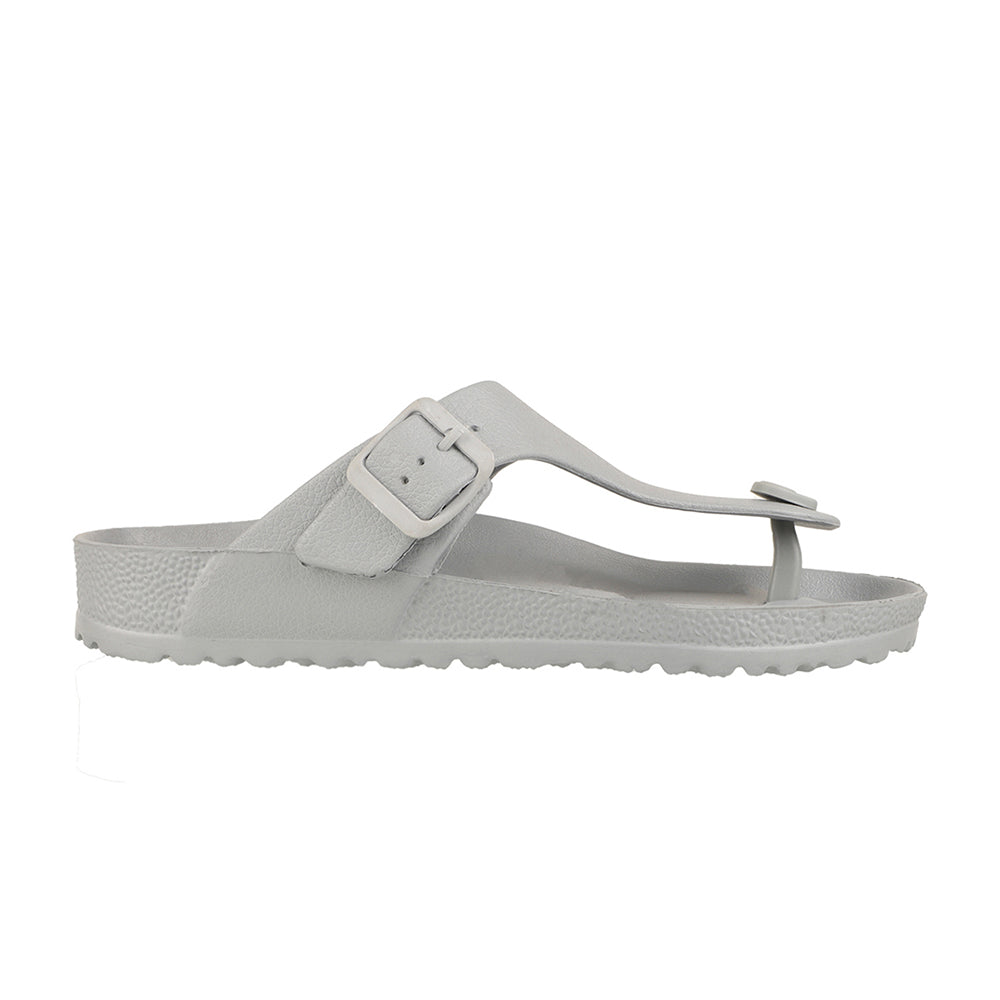 Men Solid Thong Slide with Adjustable Strap