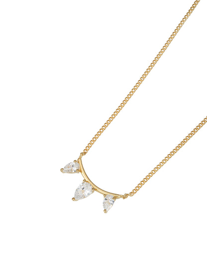 18kt Gold Plated Minimal Solitaire Teardrop Necklace