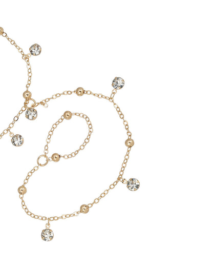 Rose Gold Plated Dainty Solitaire Foot Chain Anklet