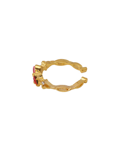 Gold Plated CZ Bow Adjustable Ring