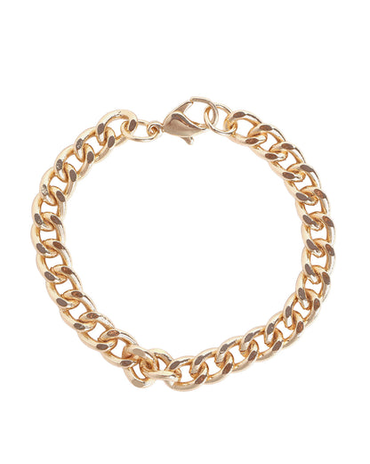 Men Gold Plated Link Bracelet