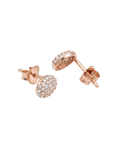 18kt Rose Gold Plated CZ Petite Oval Stud Earring