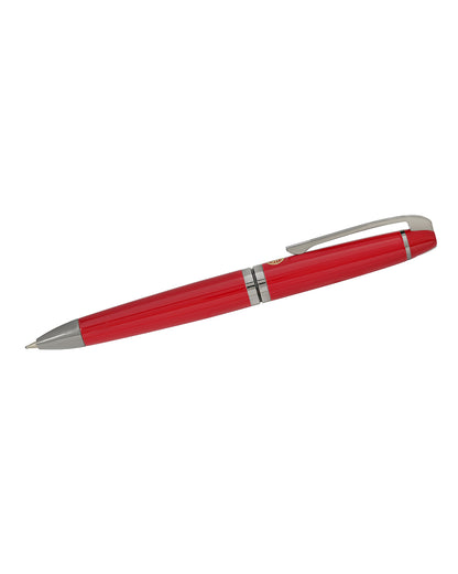 Red &amp; Metallic Toned Luxury Twist Ball Point Pen