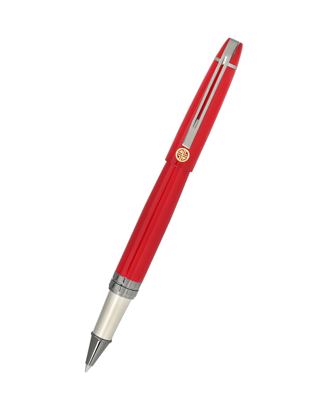 Red &amp; Metallic Toned Luxury Roller Ball Point Pen with Fine Tip &amp; Smooth Ink