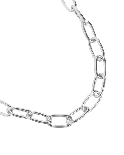 Men Elongated Oval Link Chain Necklace