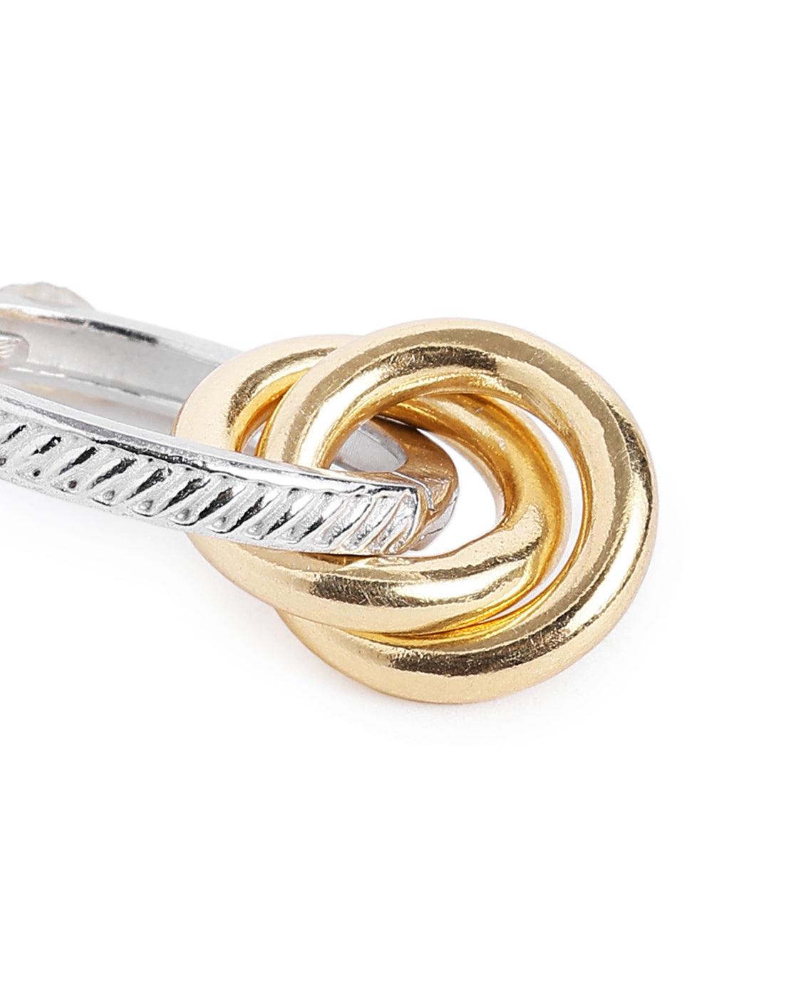 18kt Gold &amp; Rhodium Dual Plated Intertwined Knot Hoop Earring
