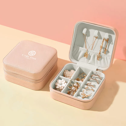 PU Mini Travel Jewellery Organizer Squart Peach  - CLJW-07
