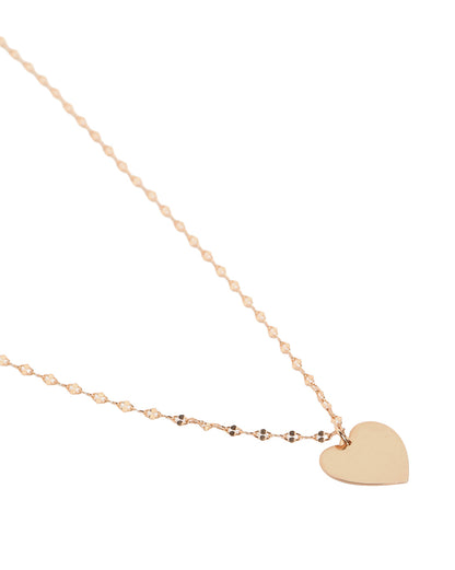 18kt Rose Gold Plated Modern Heart Pendant with Fancy Chain
