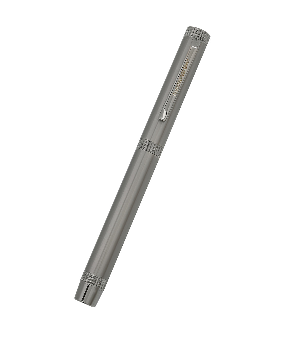 Metallic &amp; Silver Toned Luxury Ballpoint Roller Pen with Engraved Megnatic Cap and Metallic Finish Smooth Ink